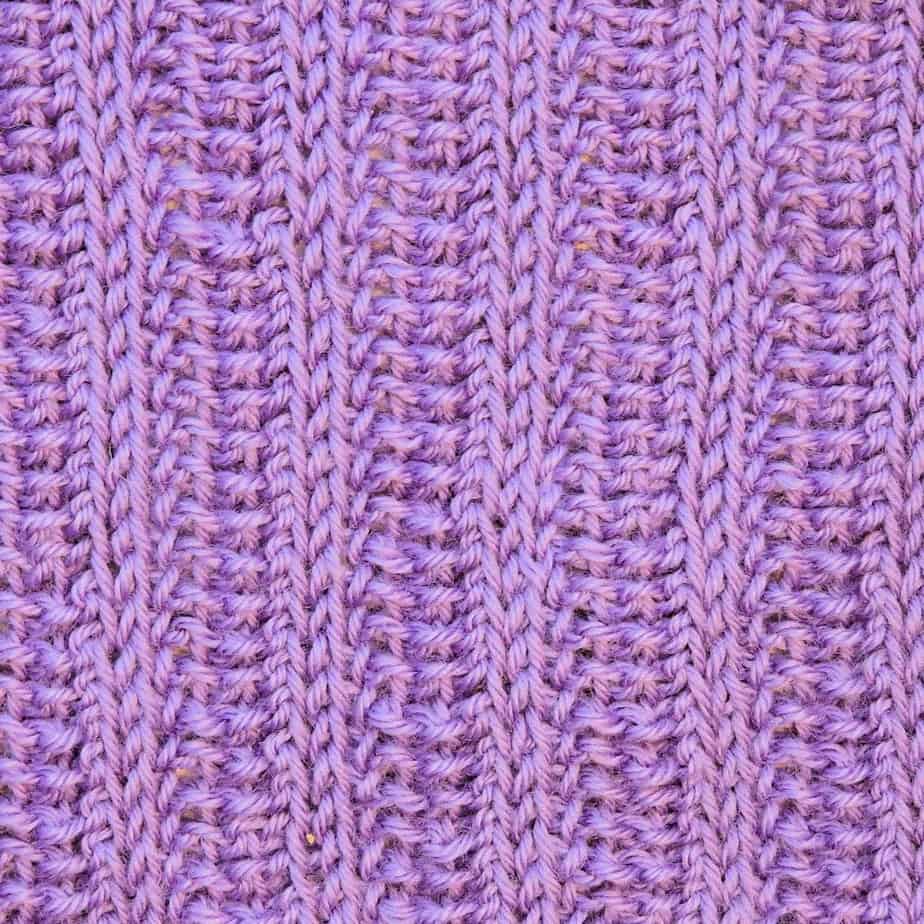 Tunisian Knit Reverse Ribbing 2x2 Crochet Stitch 