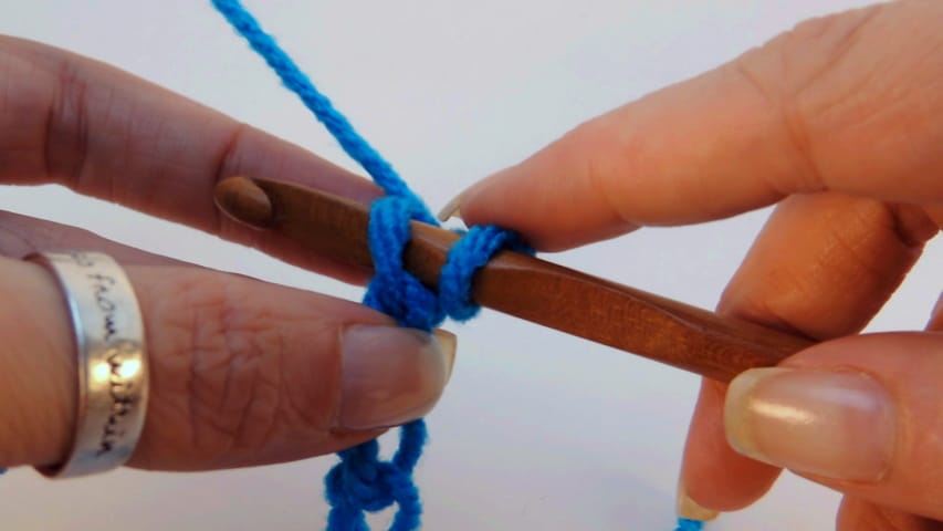 Crochet stitch closeup