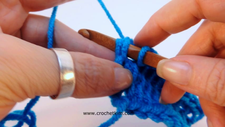 Crochet stitch closeup