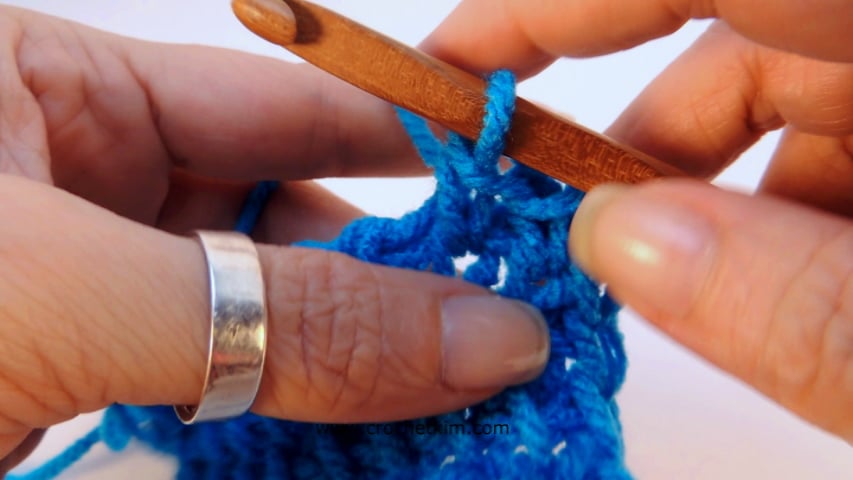 Crochet stitch closeup