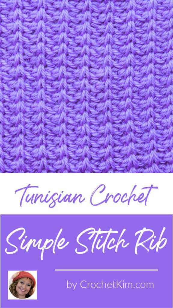 Tunisian Simple Stitch Rib Crochet Stitch Tutorial - CrochetKim™