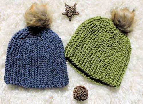 two mens beanies