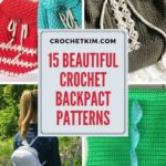 crochet backpack collage