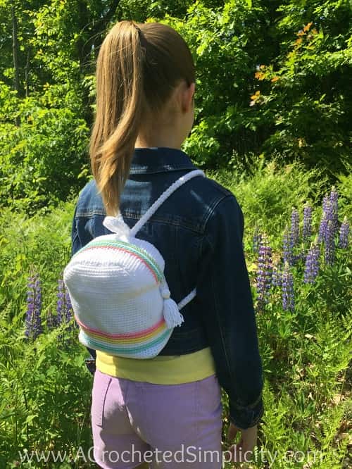 Striped Crochet Backpack