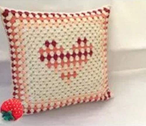 The Free Heart Crochet Cushion by Hooked on Patterns