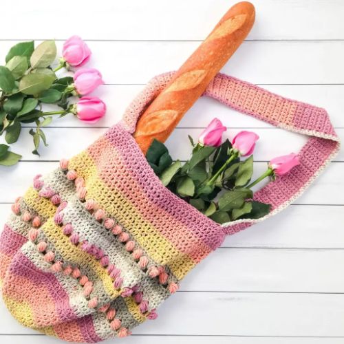 The Gathering Rosebuds Crochet Market Bag by Nana’s Crafty Home