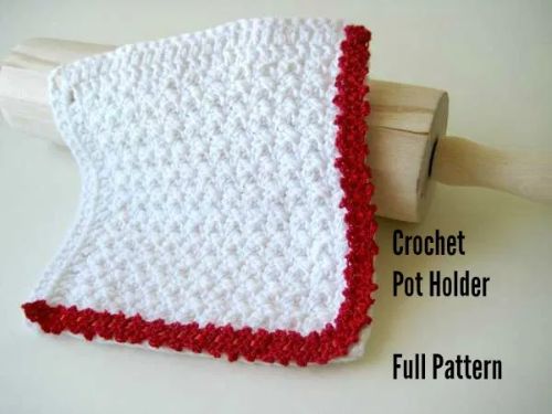Potholder with Lace Trim by CraftBits