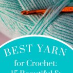 light green ball of yarn with a crochet hook