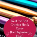 colored crochet hooks in an open case