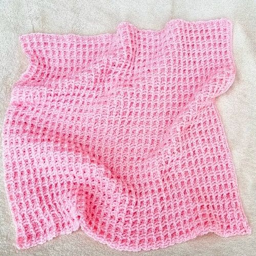 The ​​Double Waffle Crochet Baby Blanket by My Crochet Space