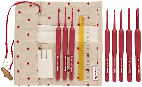 12 EXTRA LONG CROCHET HOOKS WITH ERGONOMIC HANDLES FOR EXTREME COMFORT.  Perfect Hook set for Arthritic Hands. Longer Needles for Any Patterns,  Bulky