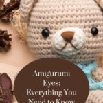 Amigurumi crochet teddy bear face close up