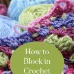 Yarn, crochet hook and crochet square
