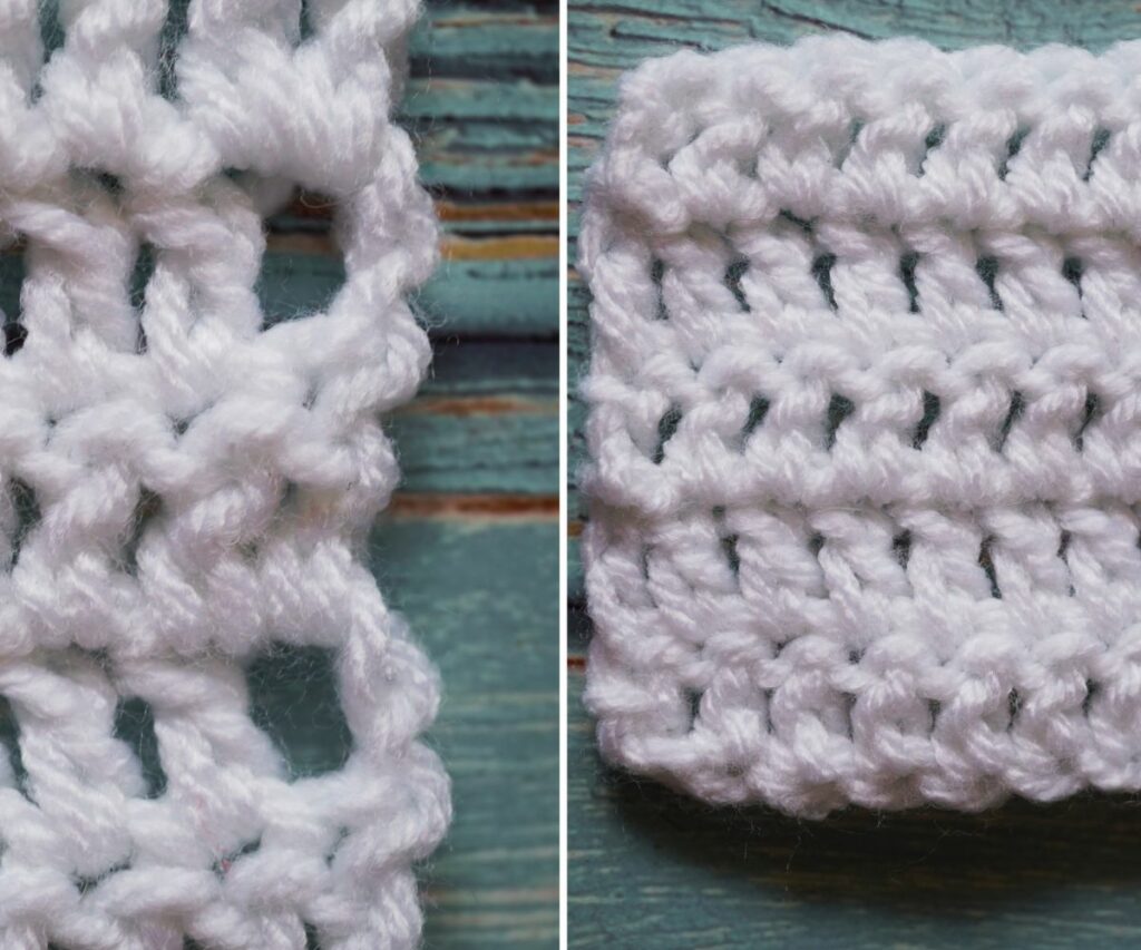 Comparison for Chainless Turning Stitch Tutorial