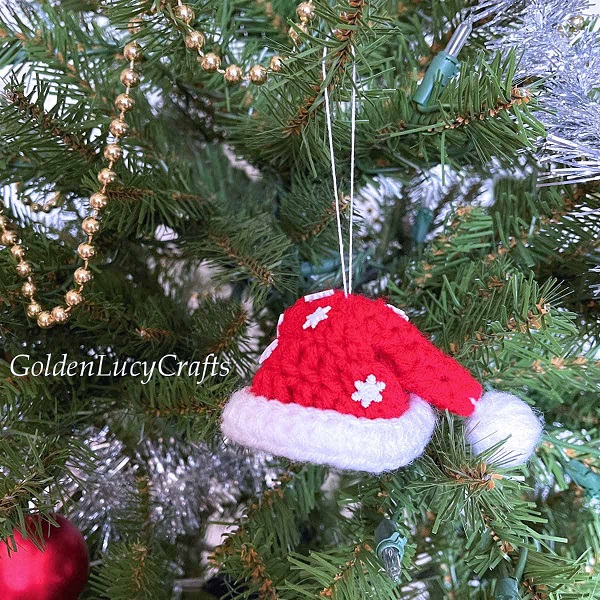 Crochet Mini Santa Hat Ornament